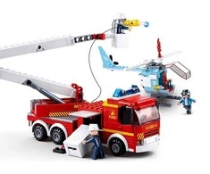 SLUBAN Ugniagesių sunkvežimis su helikopteriu (394PCS), M38-B0627