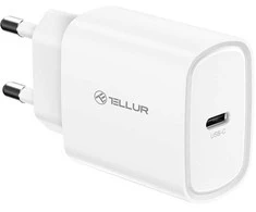 Tellur 20W USB-C PD sieninis įkroviklis baltas