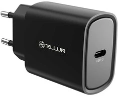 Tellur 20W USB-C PD sieninis įkroviklis, juodas