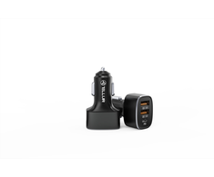 Tellur automobilinis įkroviklis FCC9, 56W, 9A (2XQC 3.0 + PD20W) juodos spalvos
