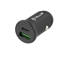 Tellur automobilinis įkroviklis PD60W QC30W FCC7 juodos spalvos