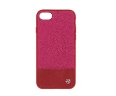 Dėklas „Tellur“ dangtelis iš sintetinės odos „Glitter II“, skirtas „iPhone 8“, rožinis