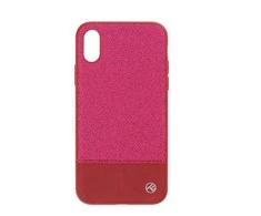 Dėklas Tellur Cover Synthetic Leather Glitter II for iPhone X/XS pink