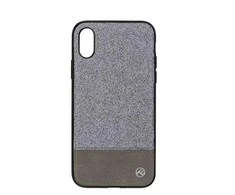 Dėklas Tellur Cover Synthetic Leather Glitter II for iPhone X/XS sidabrinis