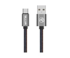 „Tellur“ duomenų kabelis, USB prie C tipo, 1 m džinsinio audinio