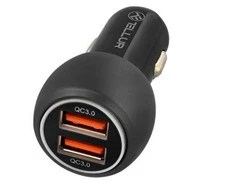 Tellur Dual USB automobilinis įkroviklis Su QC 3.0, 6A juodas