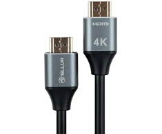 Tellur didelės spartos HDMI 2.0 kabelis, 4K 18Gbps kištukas-kištukas Ethernet auksinis padengtas 3m juodas