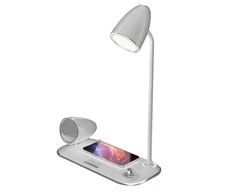 Tellur Nostalgia Wireless Desk Charger, Bluetooth Speaker, Desk Lamp baltas