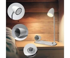 Tellur Nostalgia Wireless Desk Charger, Bluetooth Speaker, Desk Lamp baltas