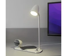 Stalinė lempa su belaidžiu įkrovikliu ir Bluetooth kolonėle Tellur Nostalgia, balta