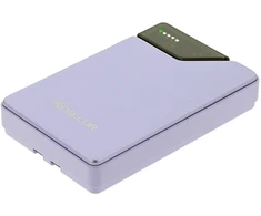 Tellur Power Bank 10000mAh, USB-C + Lightning cables built-in violetinė