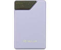 Tellur Power Bank 10000mAh, USB-C + Lightning cables built-in violetinė