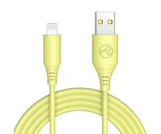 Tellur silikoninis USB į Lightning kabelis 3A 1m Geltona