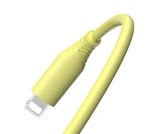 Tellur silikoninis USB į Lightning kabelis 3A 1m Geltona