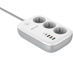 Tellur Smart WiFi Power Strip,3 Outlets, PD30W, QC18W, baltas