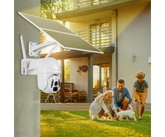 Tellur Smart WiFi Solar Camera, P&amp;T, 3MP, 2K UltraHD, PIR, 20W solar panel, baltas