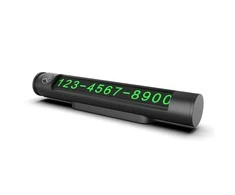 „Tellur“ laikina automobilių stovėjimo kortelė dviem telefono numeriams, metalinis, juodas