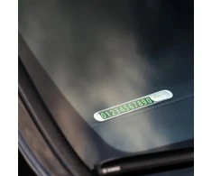 Tellur Temporary Car Parking Phone Number Card Metallic Sidabrinis