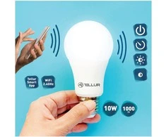 Tellur WiFi Smart Bulb E27, 10W, baltas/warm, dimmer