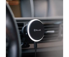Tellur belaidis automobilinis įkroviklis, MagSafe compatible, 15W juodos spalvos