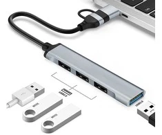 ADAPTERIS TRACER A-4, USB C tipo į USB-A, 4x USB-A
