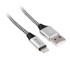 TRACER TRAKBK46268 Cable TRACER USB 2.0 Iphone AM - lightning 1,0m juodas and sidabrinis