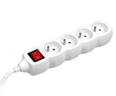 TRACER PowerCord 3.0m 4 lizdų jungiklis baltas prailginimo laidas