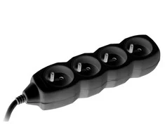 TRACER TRALIS44615 Prailginimo laidas PowerCord 3m 4 lizdai juodas