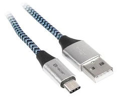 TRACER TRAKBK46266 Cable USB 2.0 TYPE-C A Male - C Male 1.0m juodas-mėlynas