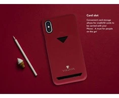Dėklas VixFox kortelės lizdo nugarėlė, skirta iPhone X/XS rubino raudonai