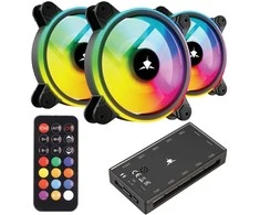 White Shark Baltas Shark Baltas Shark NEBULA-2, ARGB fan kit, Juodas (GCF-S028-004)