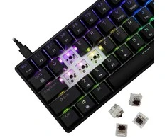 White Shark Klaviatūra žaidimams Baltas Shark Shinobi Brown su laidu mechaninė su pašvietimu juoda