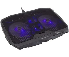 Aušinimo stovas nešiojamam kompiuteriui White Shark Ice Warrior, iki 17,3", 4 ventiliatoriai, mėlynas pašvietimas