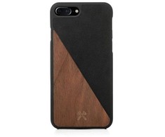 Dėklas Woodcessories EcoSplit Wooden+Leather iPhone 7+ / 8+ Walnut/juodas eco249