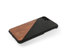 Dėklas Woodcessories EcoSplit Wooden+Leather iPhone 7+ / 8+ Walnut/juodas eco249