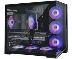 Zalman D40, ATX Mid Tower PC Case, 7 x 120mm ARGB Fans, Juodas