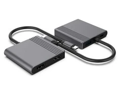 Gembird A-CM-COMBO3-04 USB Type-C 3-in-1 kelių prievadų adapteris (2x USB prievadas + 2x HDMI + PD), kosminės pilkos spalvos