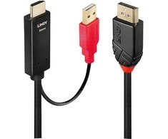 Adapteris - LINDY HDMI į DisplayPort 4K30Hz 0.5m kabelis