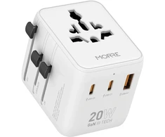 Tiross Adapteris - Morre M470 20W 2xUSB-C 1xUSB-A Kelioninis Įkroviklis Juodas