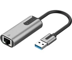 „Vention“ USB 3.0-A į gigabito eterneto adapteris, pilkas, 0,15 m, aliuminio lydinio tipas