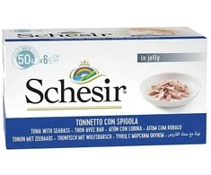 Agras Pet Foods Drėgnas Kačių Maistas - Schesir Tuną su Jūros Lydeka Želėje 6x50g