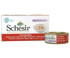 SCHESIR vištiena filė su antiena sultinyje - šlapias kačių maistas - 6x50g