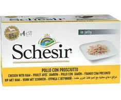 Agras Pet Foods Drėgnas Šunų Maistas - SCHESIR Vištiena Su Kumpiu Želė 4 x 85g