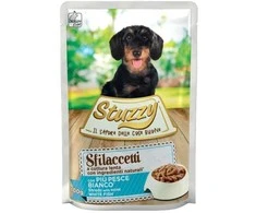 Agras Pet Foods Drėgnas Šunų Maistas - Stuzzy Sfilaccetti Su Baltos Žuvies Mėsa 100g
