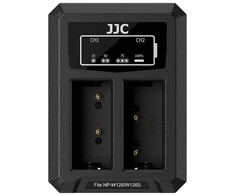 Akumuliatorių Įkroviklis - JJC DCH W126TC USB Dvigubas Įkroviklis Fuji NP W126 Akumuliatoriams Juodas