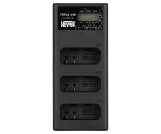Akumuliatorių Įkroviklis - Newell CD-USB-C Trijų Kanalų Įkroviklis Nikon EN-EL14 Akumuliatoriams Juodas