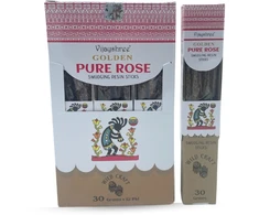 Ancient Wisdom Golden Pure Rose rožių smilkalai, 6 lazdelės – natūralūs, meditacijai