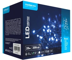 Apšvietimo Dekoracija - Lampki Choinkowe Modee 20M 200LED Šalta Balta IP44