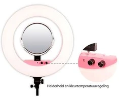 Apšvietimo Įranga - Caruba Round Vlogger 18" LED Set 9800 Lumen Rožinė
