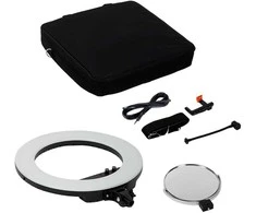 Apšvietimo Įranga - Caruba Round Vlogger 18" LED Set with Mirror, Phone Holder, Juodas
